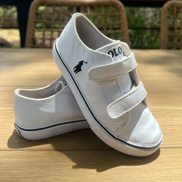 Polo Ralph Lauren Toddler Boys' Easten II EZ Sneakers US 10  Leather White - Picture 8 of 8